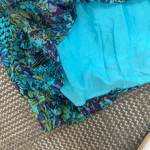 NWT By Anthropologie The Marais Printed Chiffon Maxi Dress In Blue, size XL - Picture 12 of 12